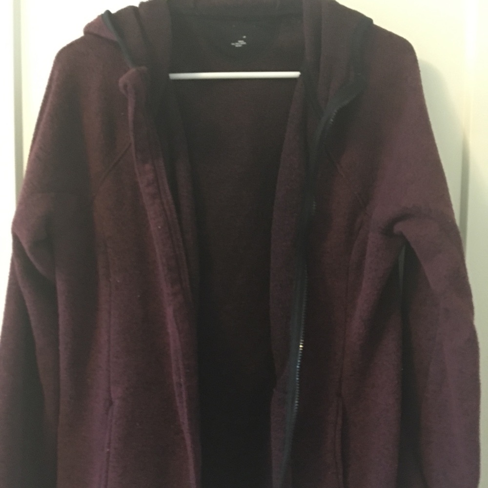 Hooded fleece zip up sweater